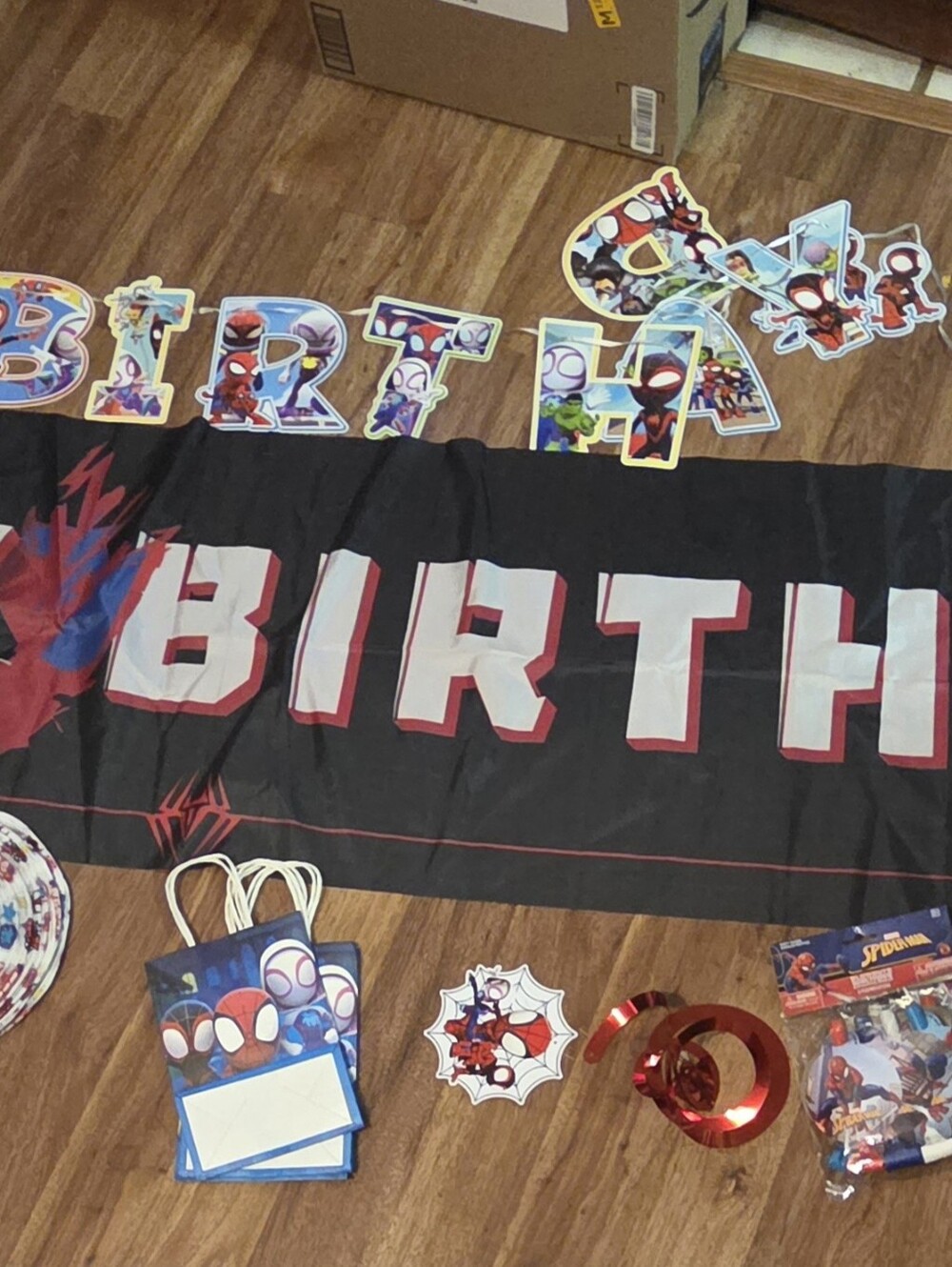 Spidey And Friends/Spiderman Birthday Party Decor. Gently Used. Banners